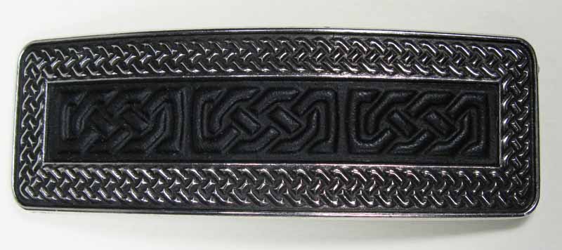 Pewter and Leather Barrette